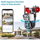 2+2 MP HD 4 Inch IP66 IP Kamera Wifi Özellikli Hareket Takipli Gece Sensörlü Alarmlı Kamera Blm-37