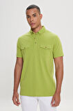 Slim Fit Dar Kesim %100 Pamuk Polo Yaka Tişört