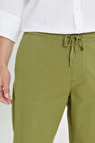 Comfort Fit Rahat Kesim Yan Cepli Keten Şort