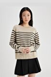DeFacto Regular Fit Bisiklet Yaka Basic Kazak Z1317AZ24WNBG702