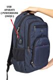 Case Club Laptop Sırt Çantası 15,6'' USB Aparatlı Yandan Cepli Darbe Emici Koruma Su Geçirmez Kumaş