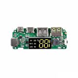LEDli Çift USB 5V 2.4A Micro/Type-C/Lightning USB'li Powerbank Modülü