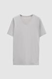 Ds Damat Slim Fit Gri V Yaka %100 Pamuk T-Shirt 4HC141996755M