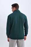 DeFacto Relax Fit Dik Yaka Fermuarlı Baskılı Kalın Sweatshirt D2167AX24AUGN852
