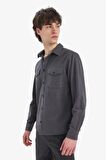 DeFacto %100 Pamuk Regular Fit Polo Yaka Basic Düz Uzun Kollu Gömlek B2654AX25SPAR104