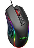 Claw's Crossfire V1 12800 Dpi Full Wide RGB Özel ABS Doku & Claw's Reflex Örgü Kablolu Gaming Mouse - Siyah