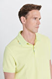 Slim Fit Dar Kesim Polo Yaka Baskılı Pamuklu Tişört