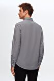 Slim Fit Lacivert Pötikare Gömlek 4HF02ORT03314