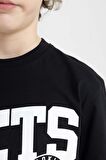 DeFacto Erkek Çocuk NBA Brooklyn Nets Oversize Geniş Kalıp Bisiklet Yaka Kısa Kollu Tişört C0393A824SMBK81