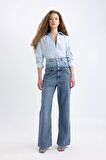 DeFacto Afra x DeFacto 90's Wide Leg Yüksek Bel Uzun Jean Pantolon C5718AX24SPNM28