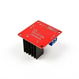 L298N Voltaj Regulatörlü Çift Motor Sürücü Kartı (Kırmızı PCB)