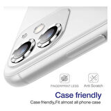 Apple iPhone 12 Mini Kamera Koruyucu Lens Mercek Metal Çerçeveli 2li Set Gümüş Gri - Silver