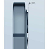 Apple iPhone 12 Mini Kamera Koruyucu Lens Mercek Metal Çerçeveli 2li Set Mavi Blue