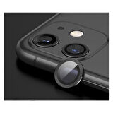 Apple iPhone 12 Kamera Koruyucu Lens Mercek Metal Çerçeveli 2li Set Siyah Black