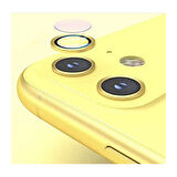 Apple iPhone 12 Kamera Koruyucu Lens Mercek Metal Çerçeveli 2li Set Gold Altın