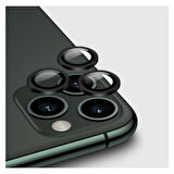 Apple iPhone 12 Pro Kamera Koruyucu Lens Mercek Metal Çerçeveli 3lü Set Siyah Black
