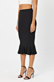 Kadın Fırfır Detaylı Beli Lastikli Etek