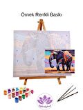 Renkli Baskılı Sayılarla Boyama Hobi Seti (Çerçeveli) 40x50 cm: Duru Güzel 3