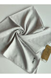 Açık Gri Elegance Monogram Eşarp