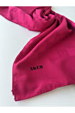 Fuşya Dama Monogram Şal