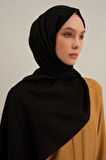 Siyah Link Desen Bambu Cotton Şal  01