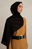 Siyah Link Desen Bambu Cotton Şal  01
