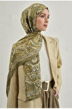 Yeşil Pure Etnik Desen Şal-2  21