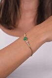 Güzide 14 Ayar Altın Yeşil Yoncalı Bileklik