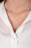 Güzide 14 Ayar Altın Minimal Taşlı Oval Kolye