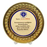 Sublimasyon 25 cm Altın Metal Tabak - Güllü