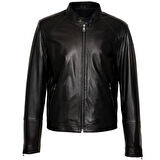 Slim Fit Kesim Sade Ve Spor Erkek Deri Mont