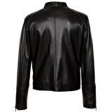Slim Fit Kesim Sade Ve Spor Erkek Deri Mont