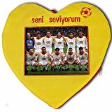 Sublimasyon  Taraftar Kalp  Yastık - Sarı Kırmızı