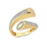 Altın Taşlı Tasarım Yüzük