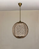 Bohem,Ahşap Gövde,Jüt,Hasır,Rustik,Modern,Doğal El Yapımı Sarkıt Avize