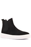 Shoetyle - Siyah Hakiki Süet Kadın Chelsea Bot - 6929