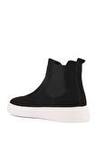 Shoetyle - Siyah Hakiki Süet Kadın Chelsea Bot - 6929