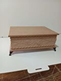 dekoratif  gül desenli mdf  kare kutu