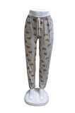 Süprem Kurdele Bel Detaylı Baskılı Cepsiz Kadın Pijama Altı1014
