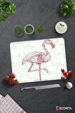 Cam Kesme Tahtası - Cam Kesme Tablası | Flamingo Desen | 30cm x 40cm