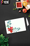 Cam Kesme Tahtası - Cam Kesme Tablası | Çiçek Motifi Desenli | 20cm x 30cm