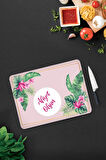 Cam Kesme Tahtası - Cam Kesme Tablası | Bon Appetit | Tropik Flamingo | 30cm x 40cm