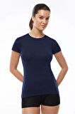 Malabadi 191 Kadın Modal Kısa Kol USA ( Bisiklet ) Yaka T-shirt & Body