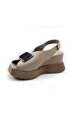 ALBİNİ A-10240 KADIN DERİ DOLGU SANDALET VİZON