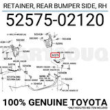 Tampon Bağlantı Braketi Corolla Arka 13Sonrası Sağ (Oem No: 52575-02120)