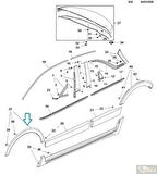Çamurluk Dodiği Ön Sağ Sıyah Opel Crossland X Bm 17- (Oem No: Yq009413Xt)