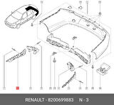 Renault Clio Thalia 2000- Tampon Braketi Arka Sağ (Oem No:8200699883)