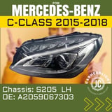 Mercedes 205 2014- Far Sol Ledlı Farseviye Ayarlı (Oem No:A2059067303)