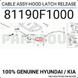 Tel Kaput Açma Sportage 2016-2018 Arka (Oem No:81190F1000)