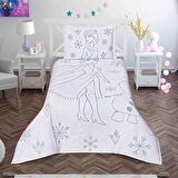 Taç Disney Frozen Snow Flower Lisanslı Jakar Yatak Örtüsü